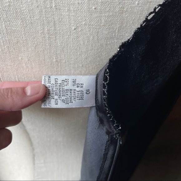 NWT 90’s Vintage $495 DKNY Bergdorf Goodman Black Velvet Beaded Gown Silk Blend - Picture 11 of 13